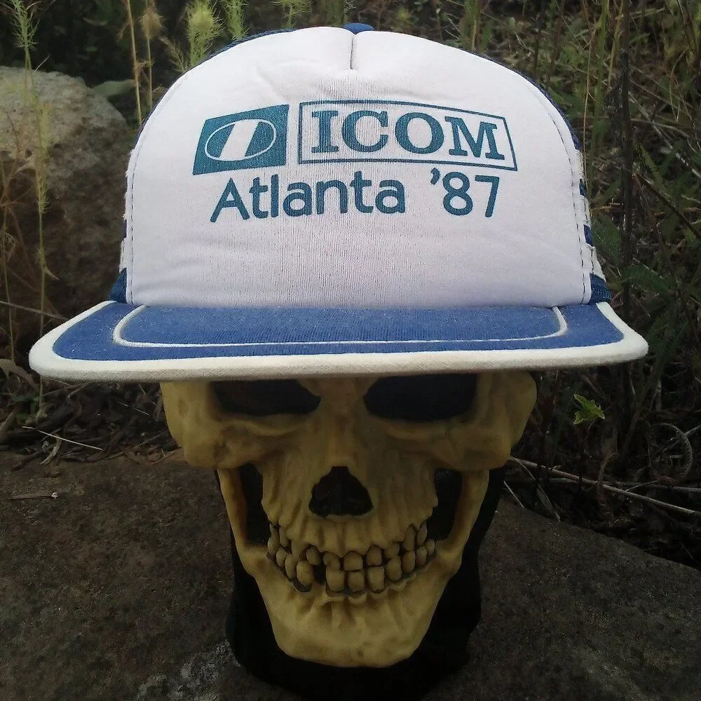 Deadstock Vintage ICOM Atlanta 1987 3 Stripe Trucker Hat
